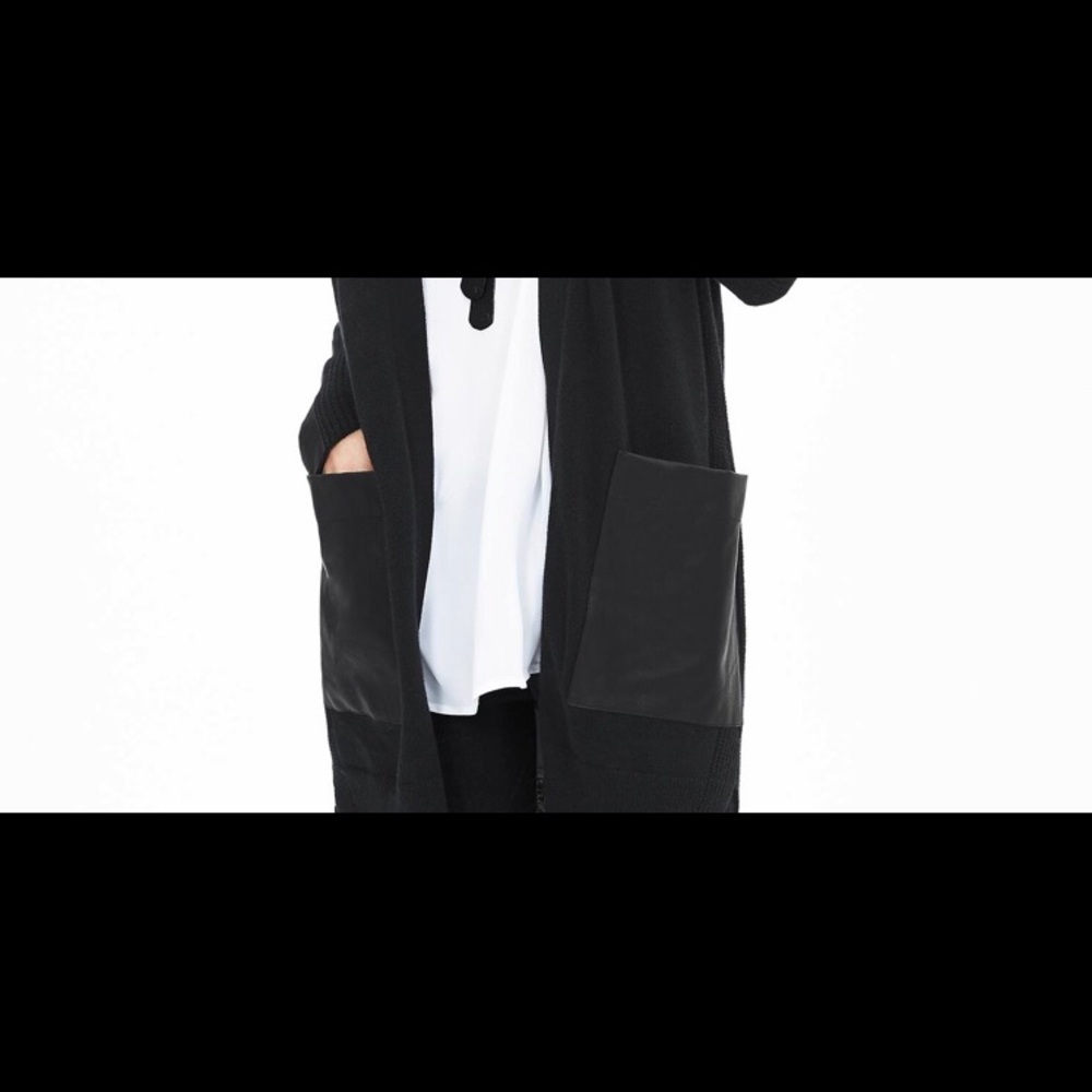 Banana Republic faux leather pocket sweater